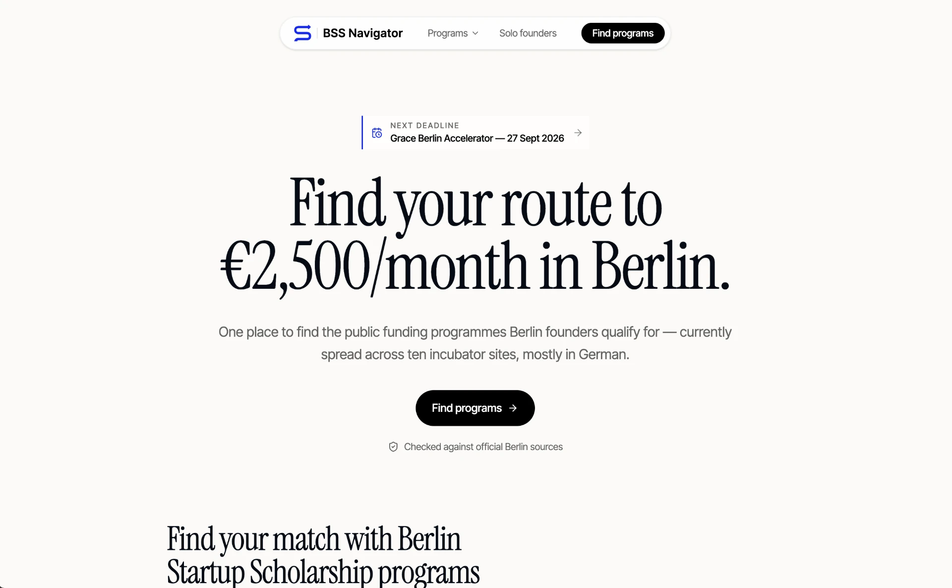 Интерфейс stipendium.berlin